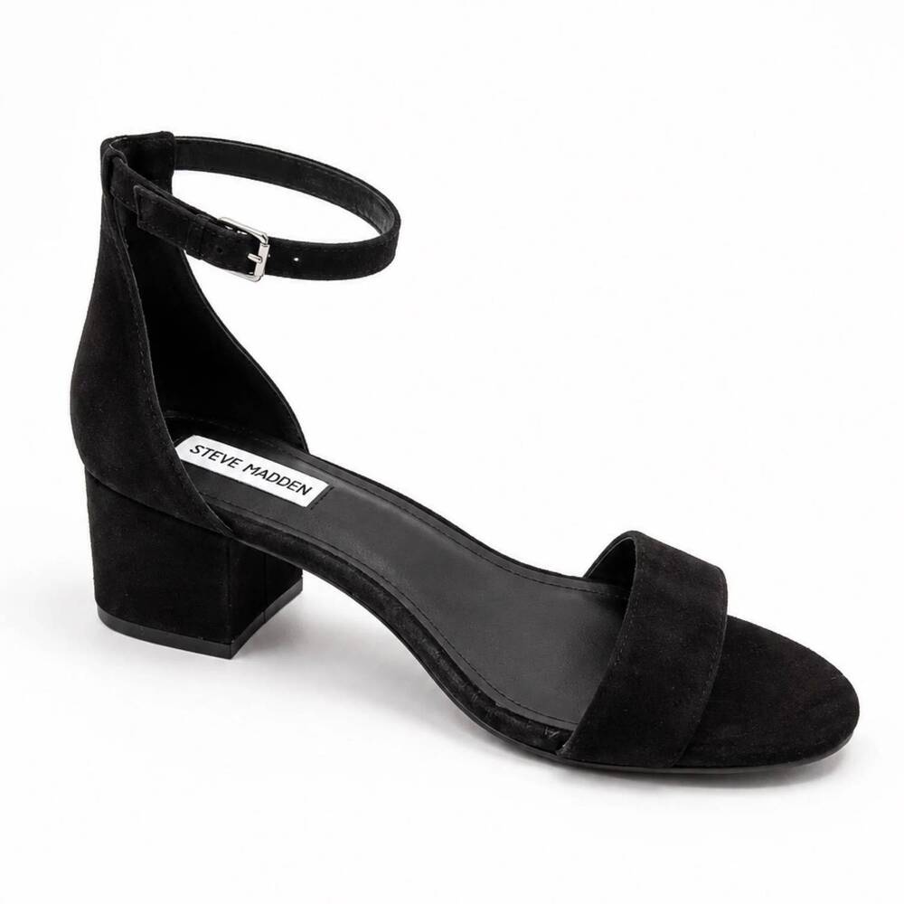 NEW STEVE MADDEN women's irenee suede sandals in black